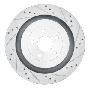 Ford Edge Brake Rotor (1) - Rear Right - R1 Concepts - Drilled & Slotted - Silver - `19-`24 Ford Edge Brake Rotor (1) - Rear Right - R1 Concepts - Drilled & Slotted - Silver - `19-`24